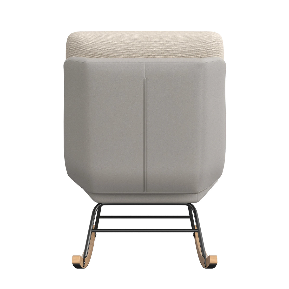 Household Combined Fabric Rocking Chair, Linen-Look Fabric Upper Section, Technical Fabric Lower Section, 5-Level Adjustable Backrest, Velcro Fastening for Securing Seat Cushion and Backrest, Relaxing Reclining Rocking Chair
