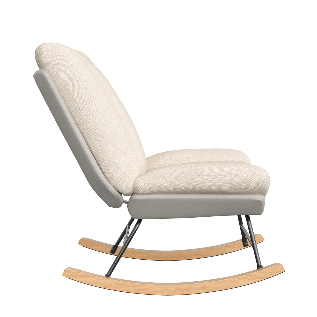 Fauteuil à bascule inclinable Accalmie en tissu effet lin beige – photo 4